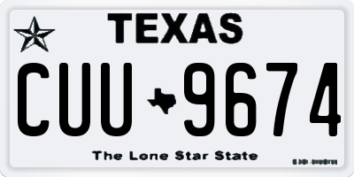 TX license plate CUU9674