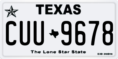 TX license plate CUU9678