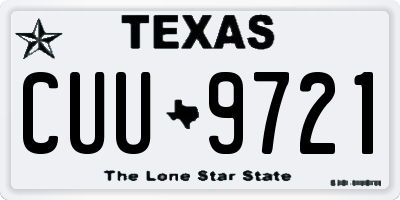 TX license plate CUU9721