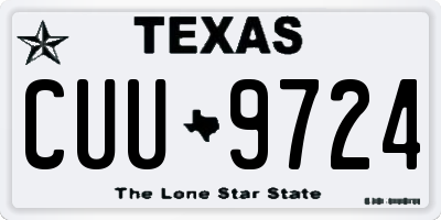 TX license plate CUU9724