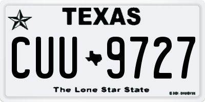 TX license plate CUU9727