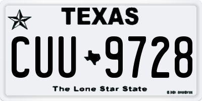 TX license plate CUU9728