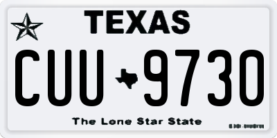 TX license plate CUU9730