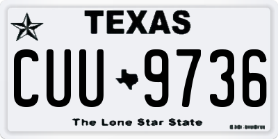 TX license plate CUU9736