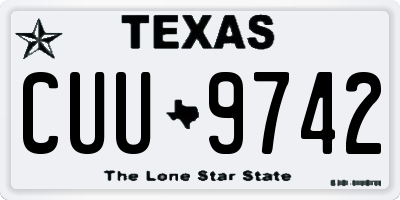 TX license plate CUU9742
