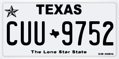 TX license plate CUU9752