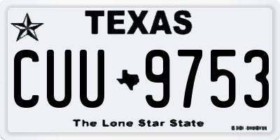 TX license plate CUU9753
