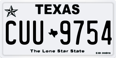 TX license plate CUU9754