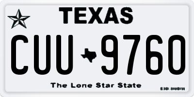 TX license plate CUU9760
