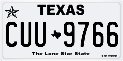 TX license plate CUU9766