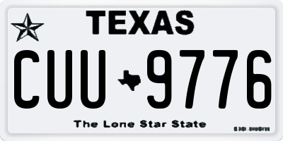TX license plate CUU9776