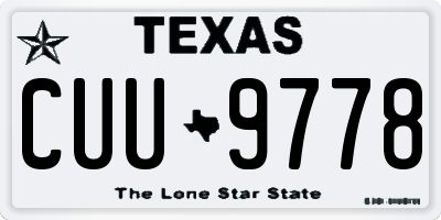 TX license plate CUU9778
