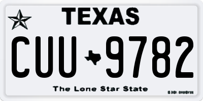 TX license plate CUU9782