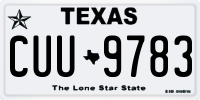 TX license plate CUU9783