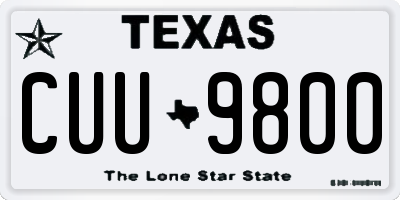TX license plate CUU9800