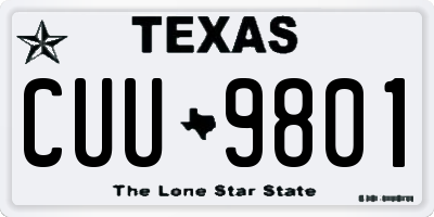 TX license plate CUU9801