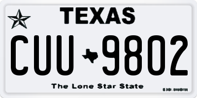 TX license plate CUU9802