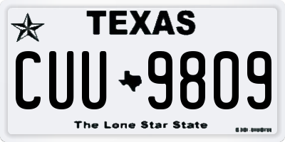 TX license plate CUU9809