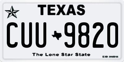 TX license plate CUU9820