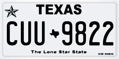 TX license plate CUU9822