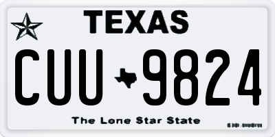 TX license plate CUU9824