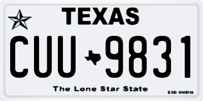 TX license plate CUU9831
