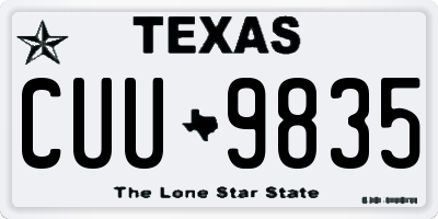 TX license plate CUU9835