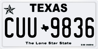 TX license plate CUU9836