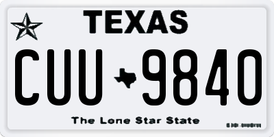 TX license plate CUU9840