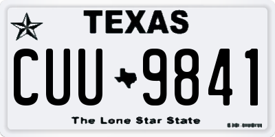 TX license plate CUU9841