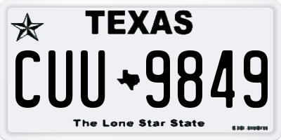 TX license plate CUU9849