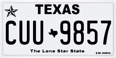 TX license plate CUU9857