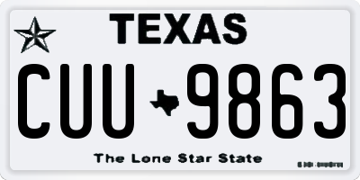 TX license plate CUU9863
