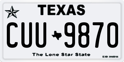 TX license plate CUU9870