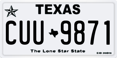 TX license plate CUU9871