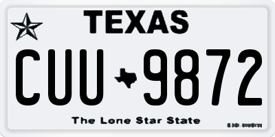 TX license plate CUU9872