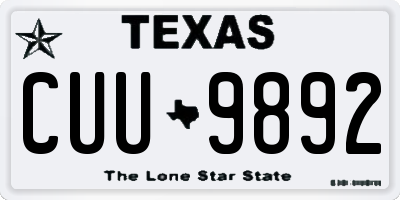 TX license plate CUU9892