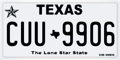 TX license plate CUU9906