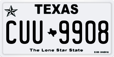 TX license plate CUU9908