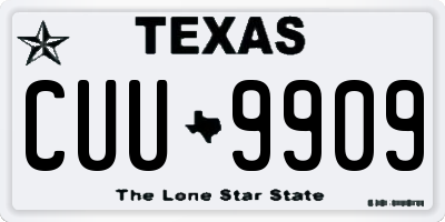 TX license plate CUU9909