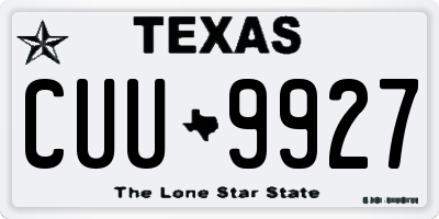 TX license plate CUU9927
