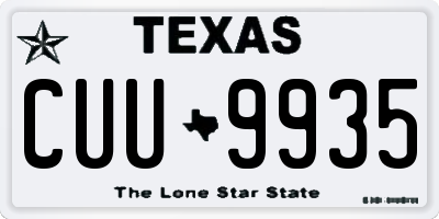 TX license plate CUU9935