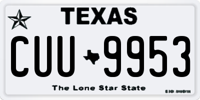 TX license plate CUU9953