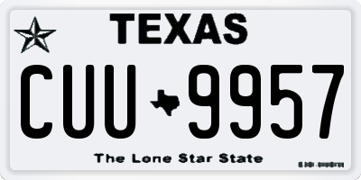 TX license plate CUU9957