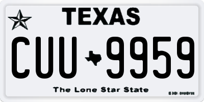 TX license plate CUU9959