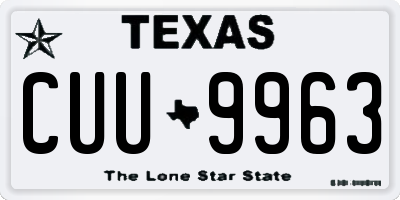 TX license plate CUU9963