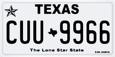 TX license plate CUU9966