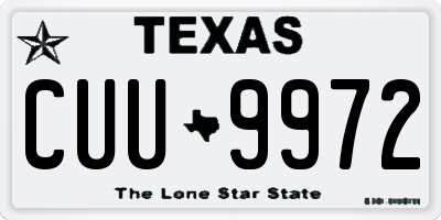 TX license plate CUU9972