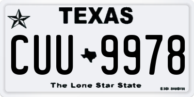 TX license plate CUU9978