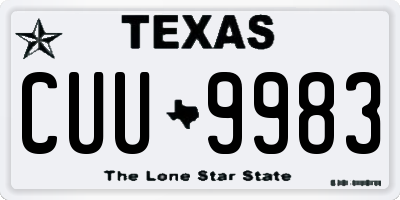 TX license plate CUU9983
